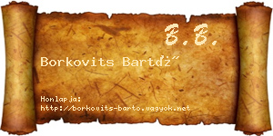 Borkovits Bartó névjegykártya